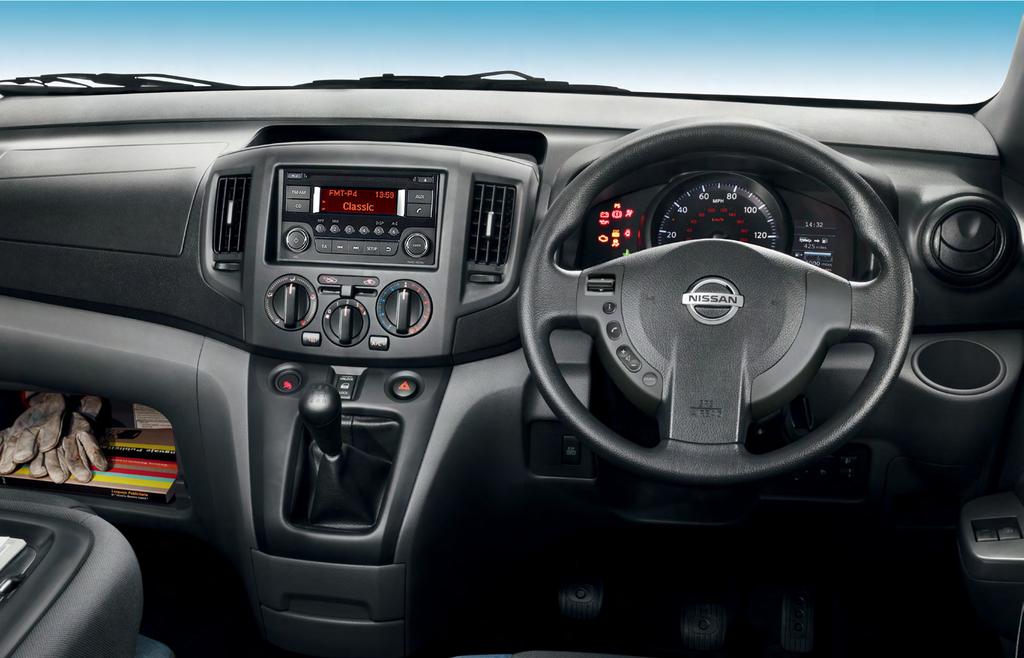 ALL WORK AND ALL PLAY Slide open one of the Nissan s two sliding doors and another surprise awaits: the kind of interior