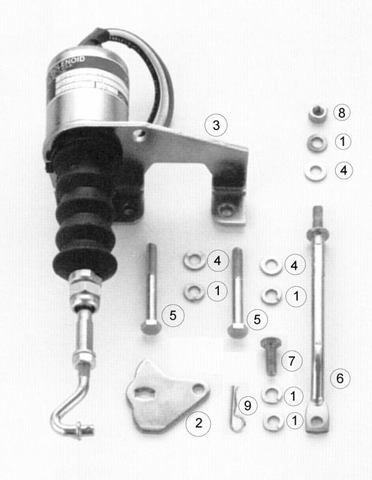 RSV Bosch Governor Shutdown Kit Manual 36706 Refer to Figure 1 for parts identification. Parts List REF NO. DESCRIPTION QTY.