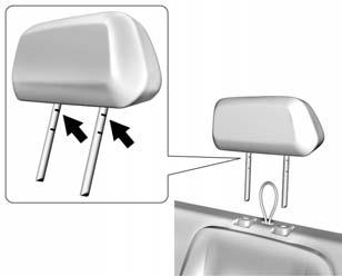 If removing the headrest to install as a seat cushion extension for a forward-facing or rearward-facing child restraint in the right rear seating position, 1.