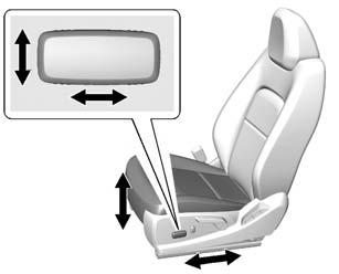 3-4 Seats and Restraints To adjust the seat: 1. Pull the handle at the front of the seat. 2. Slide the seat to the desired position and release the handle. 3.