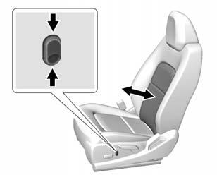 Move the seat forward or rearward by sliding the control forward or rearward.. Raise or lower the entire seat by moving the entire control up or down.