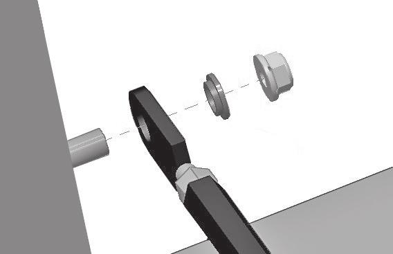 steel base assembly stud outside bushing nylon insert locking nut flat end of leg support assembly d.