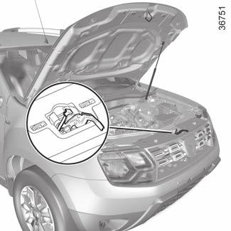 In addition, the engine cooling fan may come on at any moment. Risk of injury. Opening the bonnet Lift the bonnet and guide it upwards; it is held by strut 3.