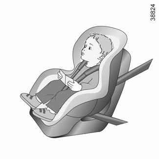 A forward-facing child seat which is firmly attached to the vehicle will reduce the risk of impact to the head.