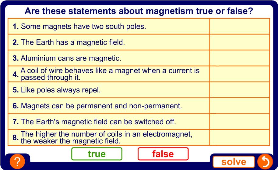 Magnetism true or false?