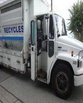 Stop truck and exit while maintaining 3-point contact 9. Commercial only: Check truck for any recycling bins that may have fallen into the hopper and put them in the back of the truck 10.