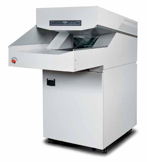 www.elcoman.it Kobra 430 TS Conveyor Belt Industrial Shredder with TOUCH SCREEN control panel available in shredding security level P-3 (DIN 66399).