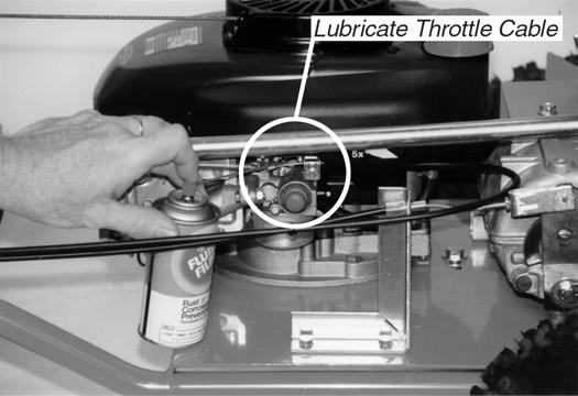 The lower brake cable is located on the right side of the machine just behind the front wheel. Figure 25 5.
