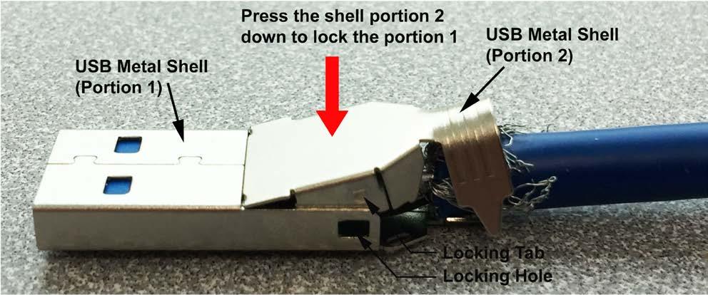 0 Insulator and Metal Shell Portion 1 Step 5: Place the metal shell portion 2 in the proper position with the