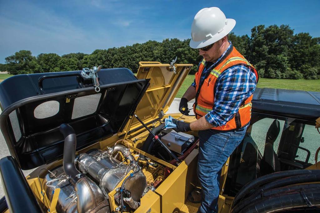 Serviceable Designed to make your maintenance quick and easy On-Board Monitoring The 325F L has a pre-start monitoring system that allows you to check coolant, hydraulic oil, and engine oil levels