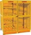 Gas Cylinder Cabinets (4 Types) Models CW, CH, CV & CX - Security cabinets for gas & propane cylinders Lockable mesh door(s) with slide bolt hasp (no lock). All welded - ready to use, meets OSHA 1910.