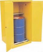 Safety Flammable Cabinets - 55 Gallon Drum(s) Models BV, BW, BO - 2 door manual and self close, double wall cabinet to contain flammable 30 to 55 gallon drum(s) in protected storage Doors have 3