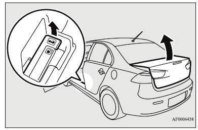 To release the Trunk, pull up on the larger, outer release lever.