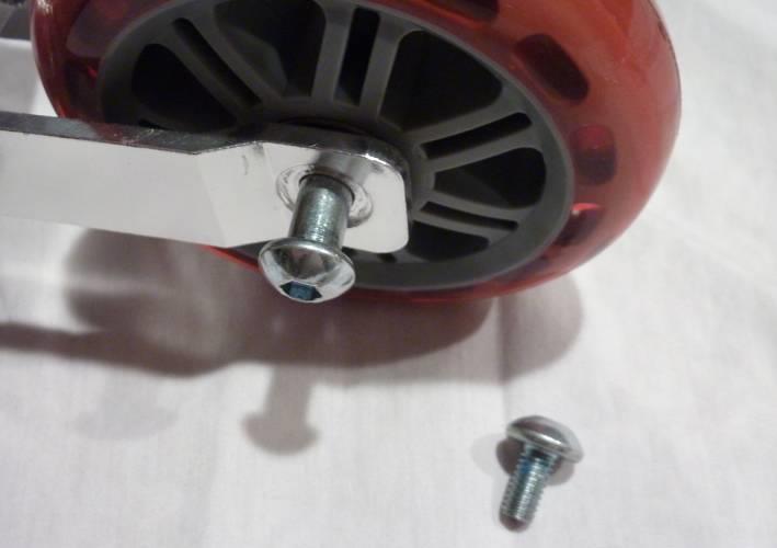 mount and wheel (align axle bolt through wheel