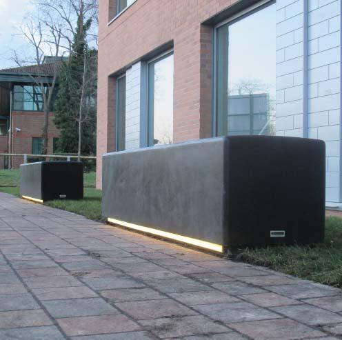 supply. Alternatively, the driver can be placed in an IP68- rated ground chamber. Where there are adjacent lit benches in close proximity, the lighting can be connected to a single driver unit.