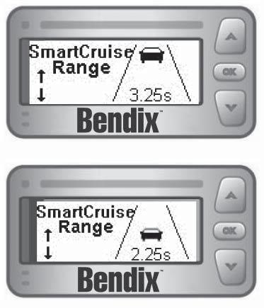 Menu Options Range - (Optional) The default following distance for Bendix SmartCruise adaptive cruise control