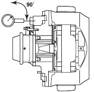 pin as close as possible to the center of the caliper. Slide the caliper fully inboard and zero the gauge. Move the caliper fully outboard by hand and note the reading.