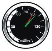 Air Pressure Gauge Vehicles with an air brake system are equipped with a reservoir air pressure gauge (29).