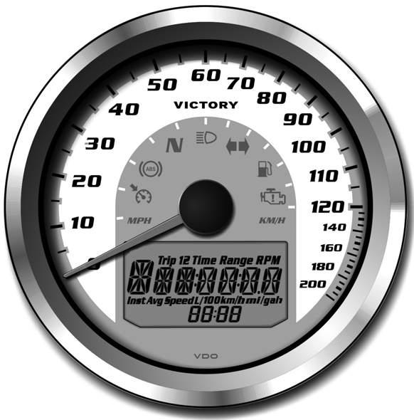 Instrument Cluster Speedometer The speedometer displays vehicle speed in either miles per hour (MPH) or kilometers per hour (km/h).