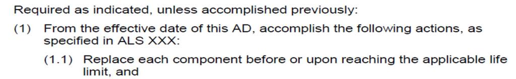 ALS AD s current writing standards Current standard (introduced mid 2014): Requires accomplishment of each action