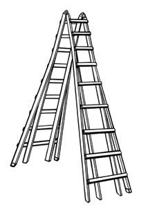 Operating instructions for Little Giant SkyScraper Telescoping A-frame ladder. I. Description - SkyScraper Telescoping A-Frame Ladder A.