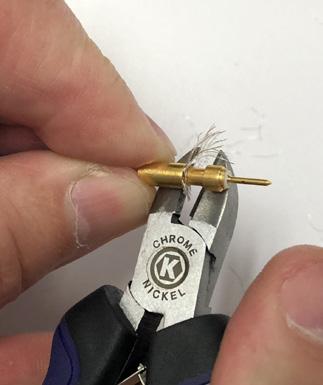 Do not let the center core pin slip while sliding on the ferrule.