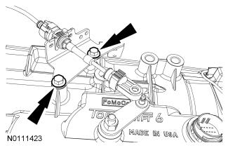 Page 16 of 17 28. Position the wiring harness and install the retainer in the transmission case. 29. Position the selector lever cable bracket and install the 2 bolts.