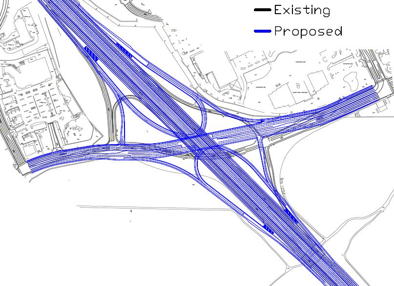 Alternative 3 The Single Point Urban Interchange (SPUI) was investigated as an alternative because of the high left turn movements.