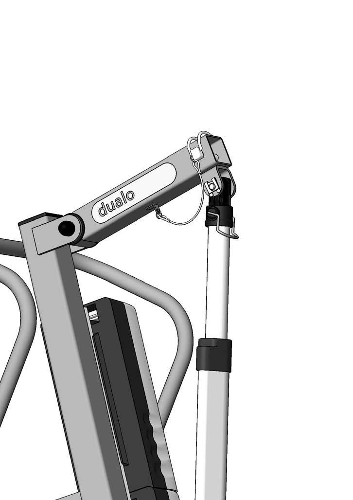 7. Swing the lifting arm holder up and secure the lift motor with the universal bolt on the motor retaining fork (Figure 12).