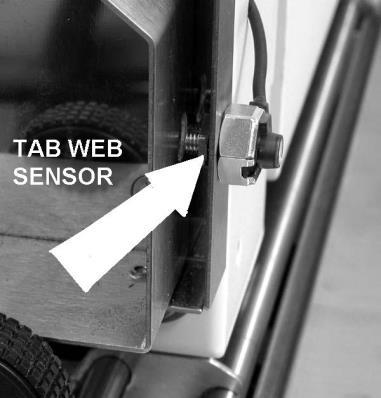 Tab Web Sensor Test: There are two LED s located on the exit side of the Tab Web Sensor.