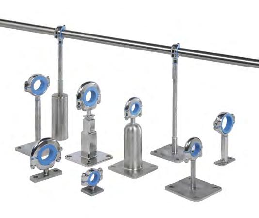 Hygienic Pipe and Supports Mounting and Stanchions Hygienic Hangers, Mounting ssemblies Stauff is the first to market a fully