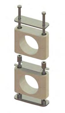 Hygienic Pipe and Supports Smooth ore lock Style Hangers Stacking Kits Type SIG-F Technical Data / Dimensions / Stack hangers for multiple tube or pipe runs SIG-F to stack same group size.