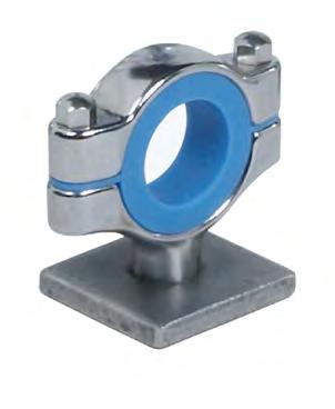 Technical Data / Dimensions / Hygienic Pipe and Supports Slim-line Hygienic Hanger with Weld Plate Type HHS W Hanger is fixed to base plate Slim series housing mounted on a weld plate Ideal for skid