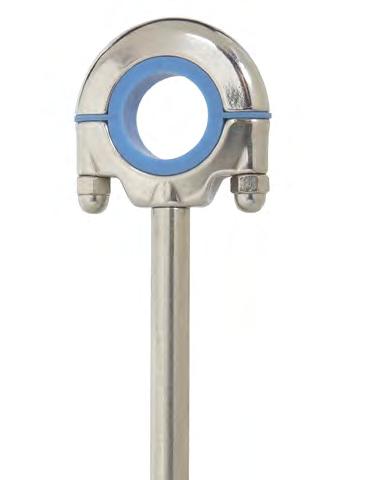 Technical Data / Dimensions / Hygienic Pipe and Supports Hygienic Hanger Heavy Series, ottom Mount Type HHH PE compliant for use in clean work areas Patented Rounded geometry, the bottom mounting