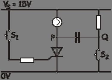 Topic 5.5 High Power Switching Systems In reality, the voltage at P may not reach -12V. That does not matter. All that is needed is that it drops below 0V to reverse-bias the thyristor.