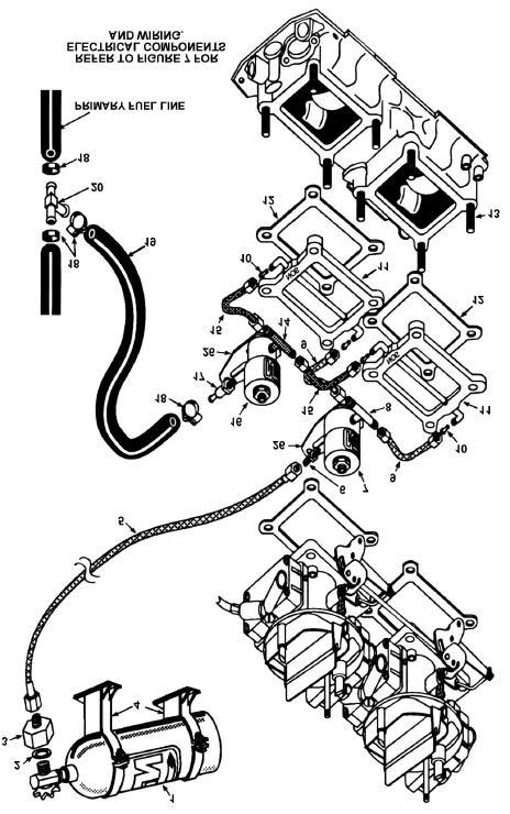 Figure 5 Multiple-Carburetor Big Shot System Assembly Drawing (Kits 02110NOS, 02110-9NOS, & 02111NOS) Chapter 3 Kit Installation Multiple-Carburetor Big Shot System NOTE: This chapter contains