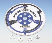 TOOLS UNIVERSAL DEGREE WHEEL The seven-inch diameter Degree Wheel is designed to insure maximum accuracy in camshaft installations.