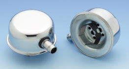 BREATHERS OIL BREATHER CAP PUSH-ON STYLE PCV* This gleaming, chrome-plated, push-on breather/oil filler cap fits over your oil filler tube. It has a side fitting for easy PCV hose hook up.