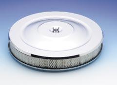 AIR CLEANERS EASY-FLOW AIR CLEANERS* BOX PACKAGED A gleaming, chrome-finished top cover with a plated-steel base encloses a high CFM, replaceable, flame-retardant paper element.