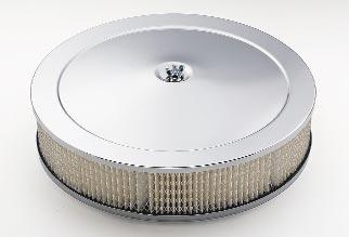 AIR CLEANERS HEAVY BREATHER LOUVERED AIR CLEANER* BOX PACKAGED Chrome plated steel cover features thirteen groups of five louvers each.