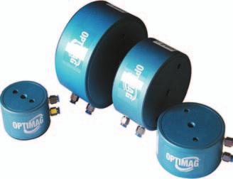 The Optimag Pneumatic gripper is supplied as a modular system, in 5 standard sizes, each size having the option of a fine and a coarse pole configuration.