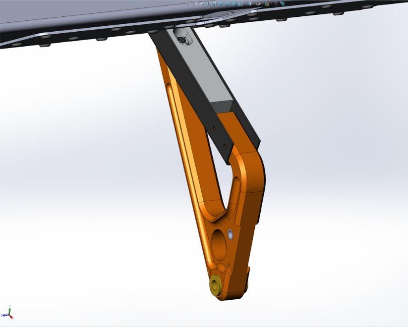 Reinsert the flap hanger extender (PSTOL-0029) into the flap hanger behind the stiffener.