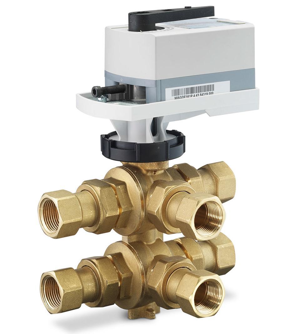 Technical Instructions 599 Series 6-Way Ball Valves Table 2. 3/4-Inch Valve and Actuator Assemblies. Valve Body Line Size, Inch (mm) Source A Source B Non-Spring Return, 0 to 10V GDE161.