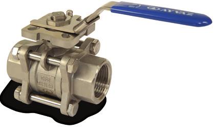 in between 4 BALL VALVES WITH MOUNTING PAD V-3FP Stainless Steel 