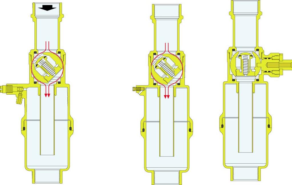 . To allow the passage of the medium in both directions, the ball valves must be opened to
