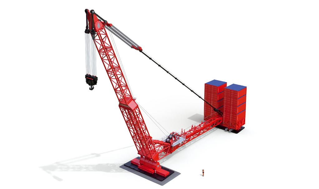 The MTC 15 s key benefits 2 LOW GROUND BEARING PRESSURE LIFTING CAPACITY UP TO 600 METRIC TONS 1 In addition to its maximum lifting capacity up to 600 metric tons, it has a maximum load moment of