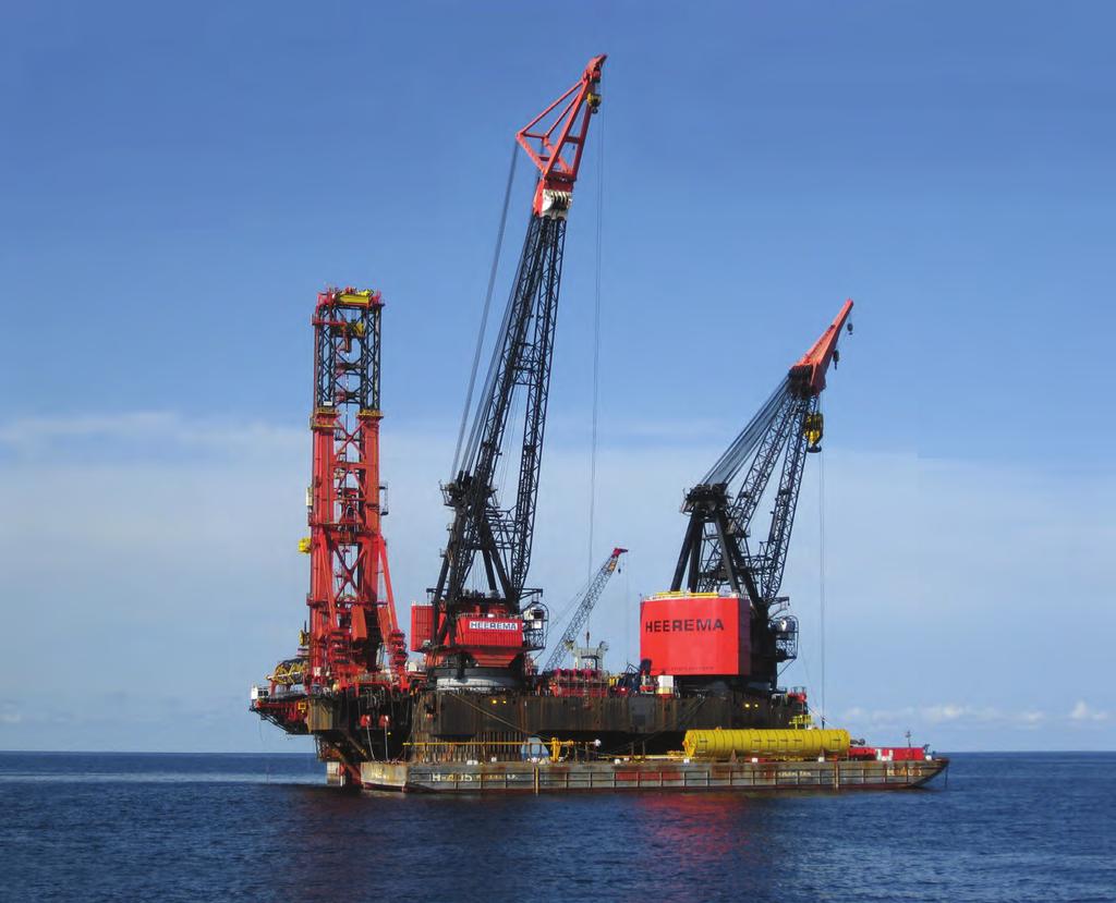 heerema marine contractors Balder Tool box feature Typical deepwater installation activity Dynamic positioning Starboard crane with traction winches Portside crane with fly-jib Mooring line