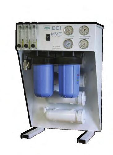 Section 8 Reverse Osmosis Systems Reverse Osmosis Systems MVE Series 500 to 2,000 GPD Better = Wall mount or floor/shelf mount. = Zero clearance required on bottom and sides.