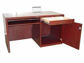 a rack compartment, plenty of work space, keyboard drawer,