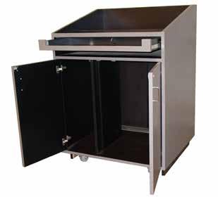 We make sure there is proper clearance so the Rack Rails are unobstructed by cabinet hardware. Adequate spacing is allowed in drawers for cables.